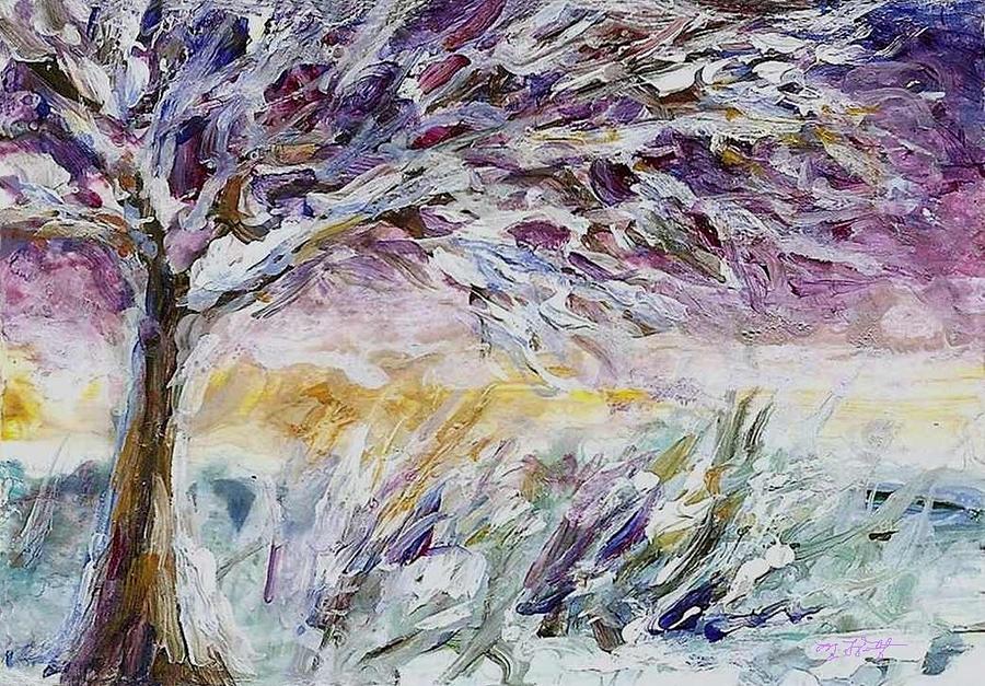 Lavender Morning Painting by Mary Wolf
