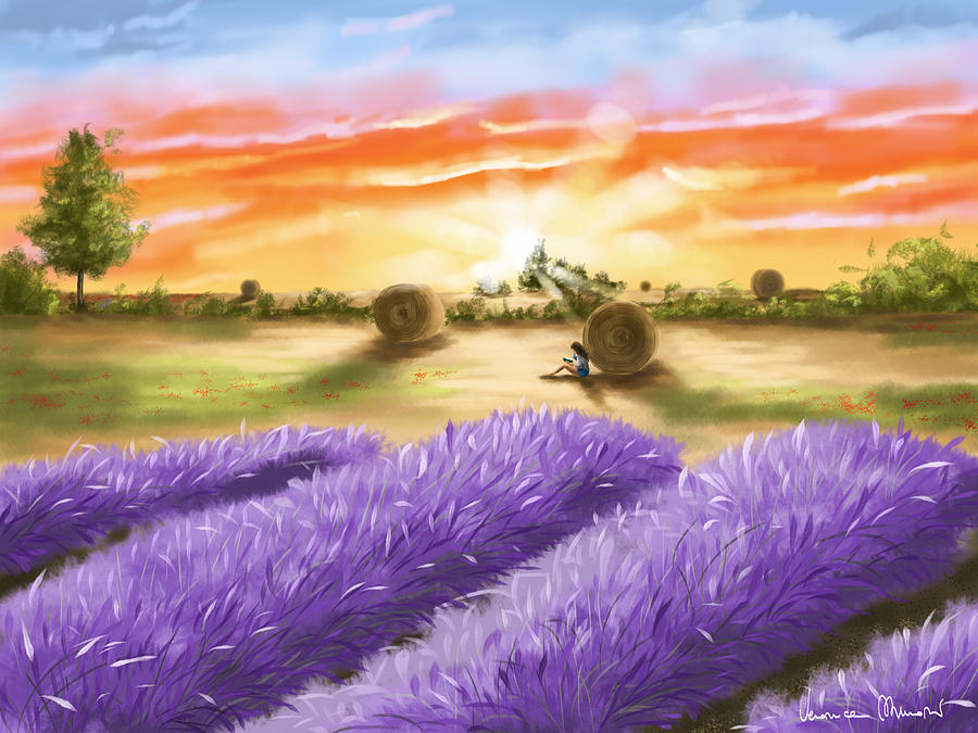 Lavender Painting by Veronica Minozzi