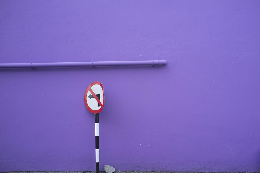 Sign Photograph - Lavender wall by Hugh Smith