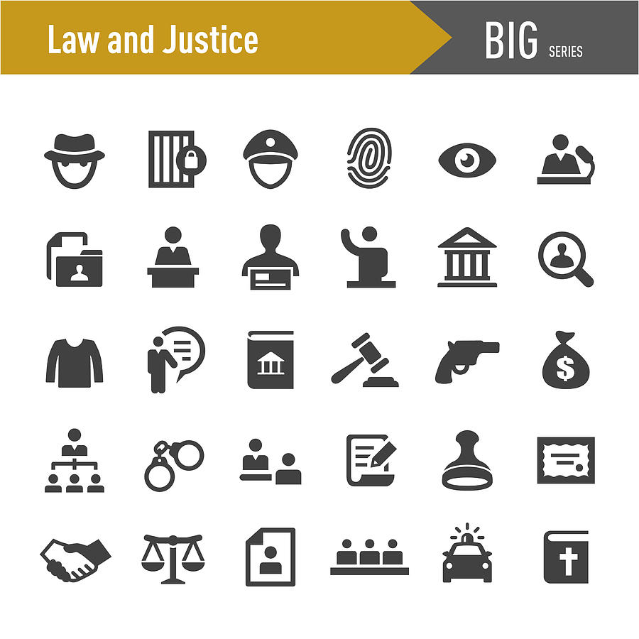 Law and Justice Icons - Big Series Drawing by -victor-
