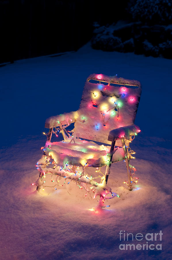 Lawn Chair With Christmas Lights Photograph by Jim Corwin