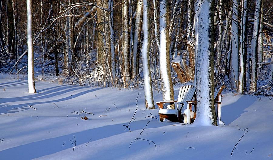 Lawn Chairs in Winter Photograph by Jim Vance
