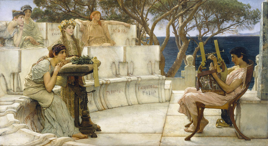  Sappho and Alcaeus #2 Painting by Lawrence Alma-Tadema