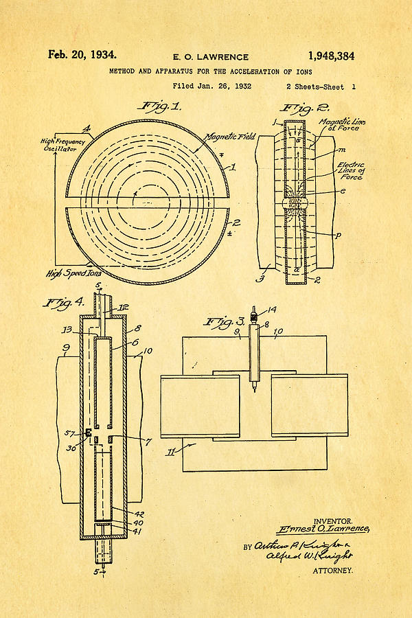 Lawrence Cyclotron Patent Art 1934 Photograph By Ian Monk - Fine Art 