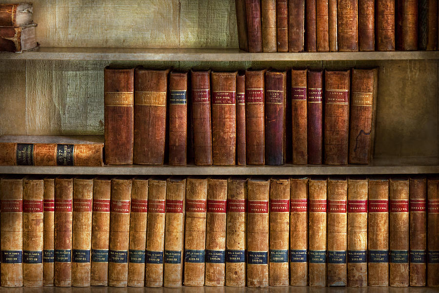 Vintage Photograph - Lawyer - Books - Law books  by Mike Savad