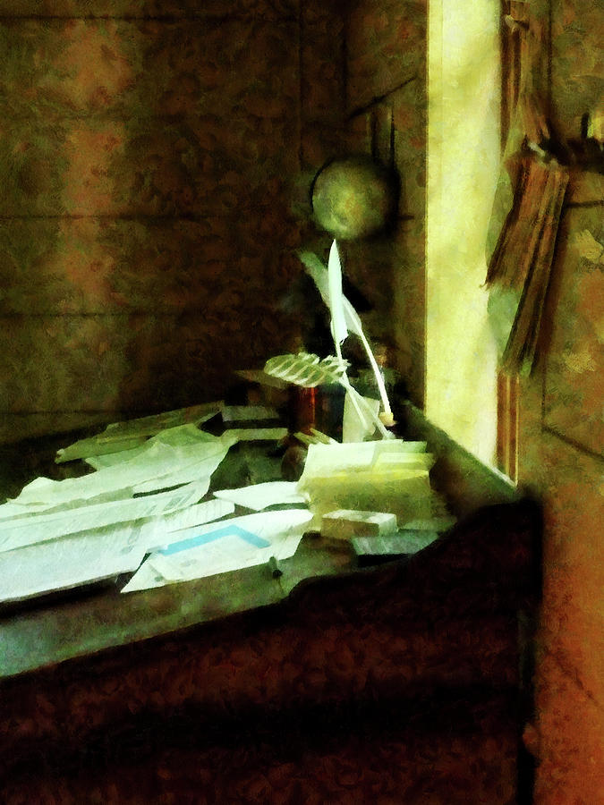 Lawyer Photograph - Lawyer - Desk With Quills and Papers by Susan Savad