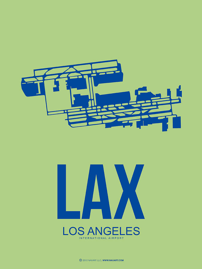 Los Angeles Digital Art - LAX Airport Poster 1 by Naxart Studio