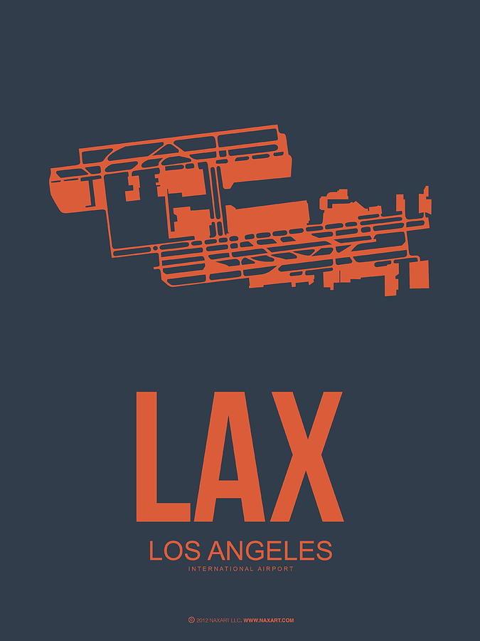 Los Angeles Digital Art - LAX Airport Poster 3 by Naxart Studio