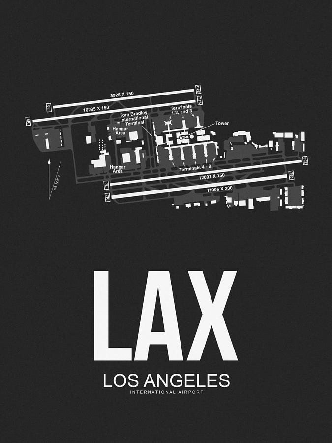 LAX Los Angeles Airport Poster 3 Digital Art by Naxart Studio