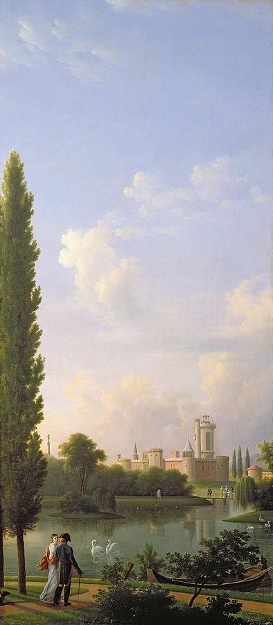 Laxenburg Castle, Near Vienna, 1810 Oil On Canvas Photograph by Jean Bidauld