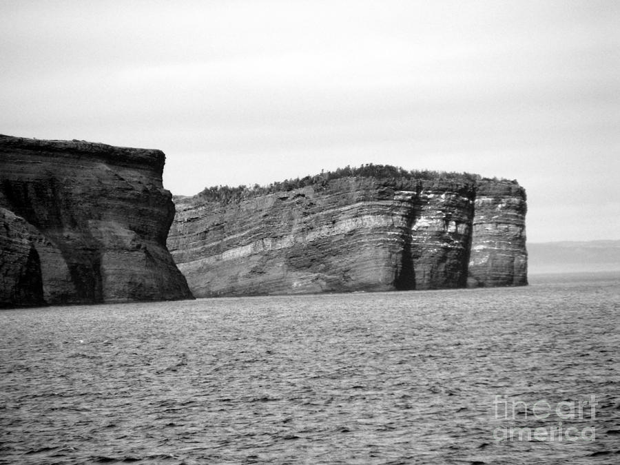 Black And White Photograph - Layers of Bedrock by Barbara A Griffin