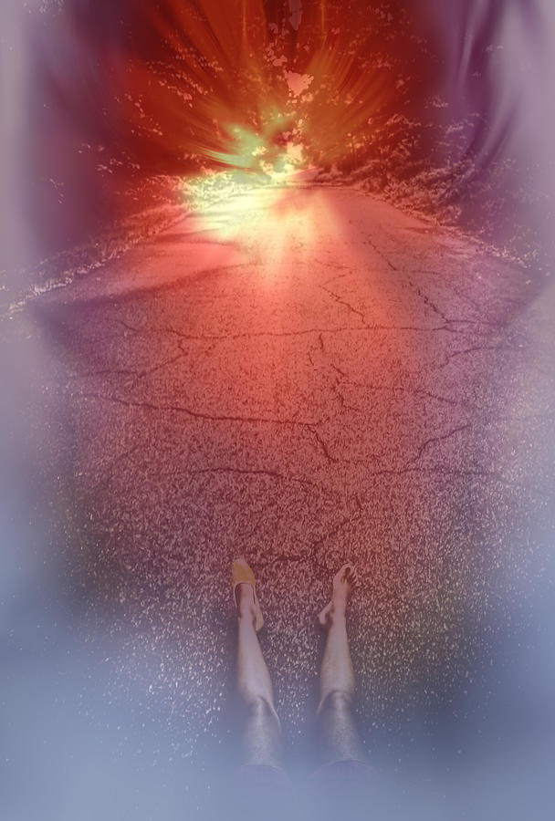 Laying on The Road of Imagination Mixed Media by Kellice Swaggerty