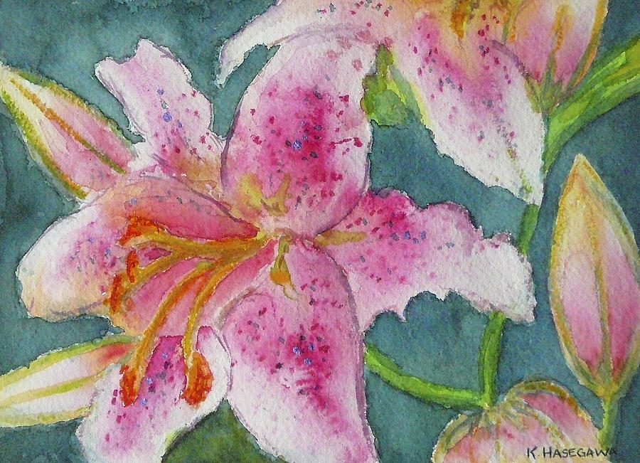 Layla's Lilies Painting by Karen Hasegawa - Fine Art America