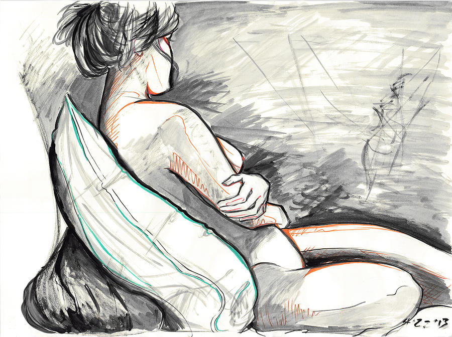 Pen Drawing - Lazy Afternoon by Miguel Karlo Dominado