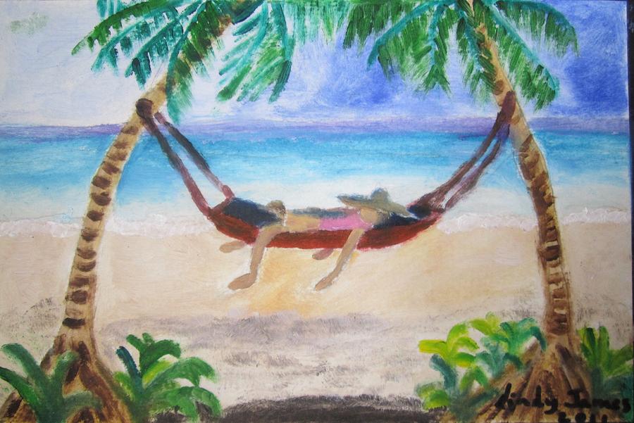 Lazy Beach Bum Painting by Jennylynd James