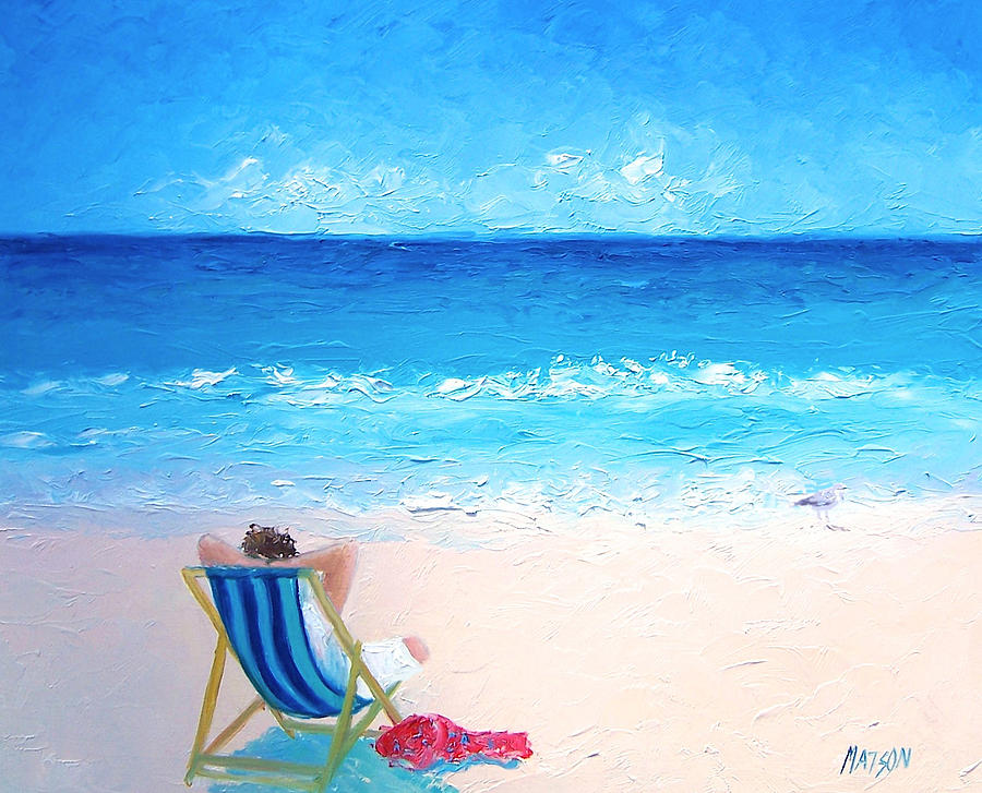 Impressionism Painting - Lazy beach day by Jan Matson