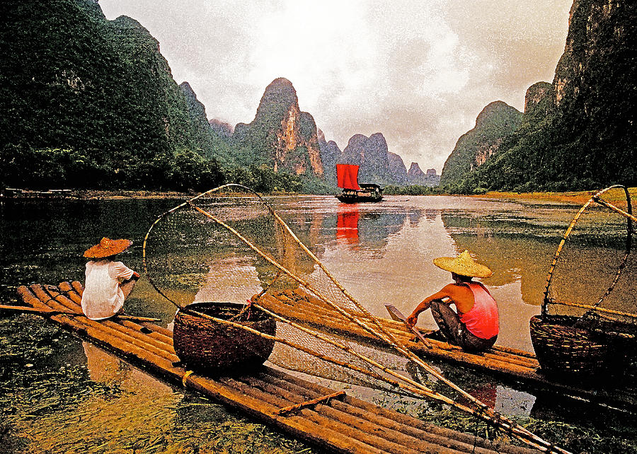 Lazy day on Li River Photograph by Dennis Cox