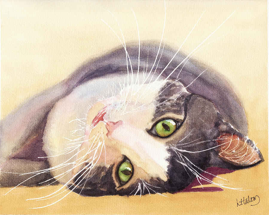 Lazy Kitty Painting by Greg and Linda Halom