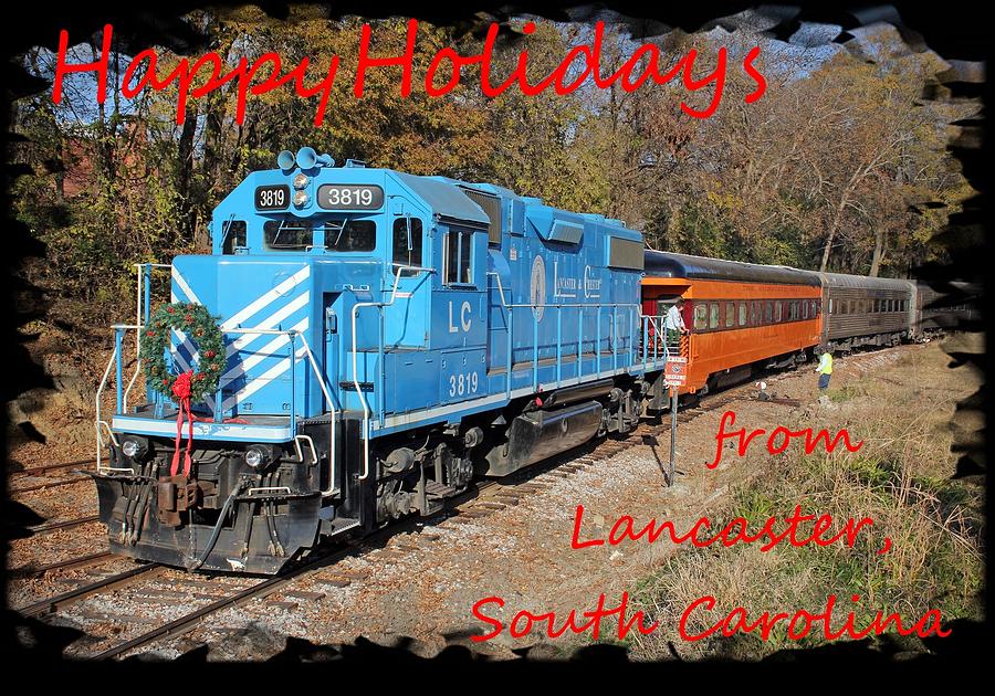 Santa Train Greeting Card Holidays Red Font Photograph by Joseph C Hinson