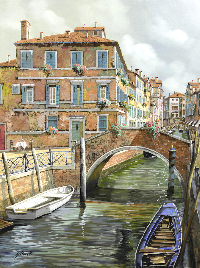 Boat Painting - Le Barche Sotto Il Ponte by Guido Borelli