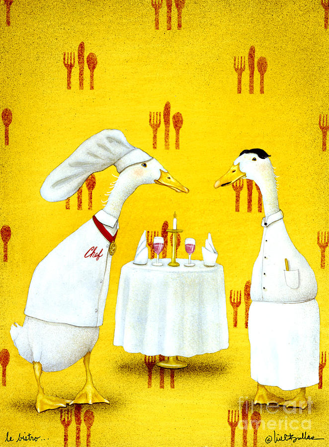 Duck Painting - Le Bistro... by Will Bullas