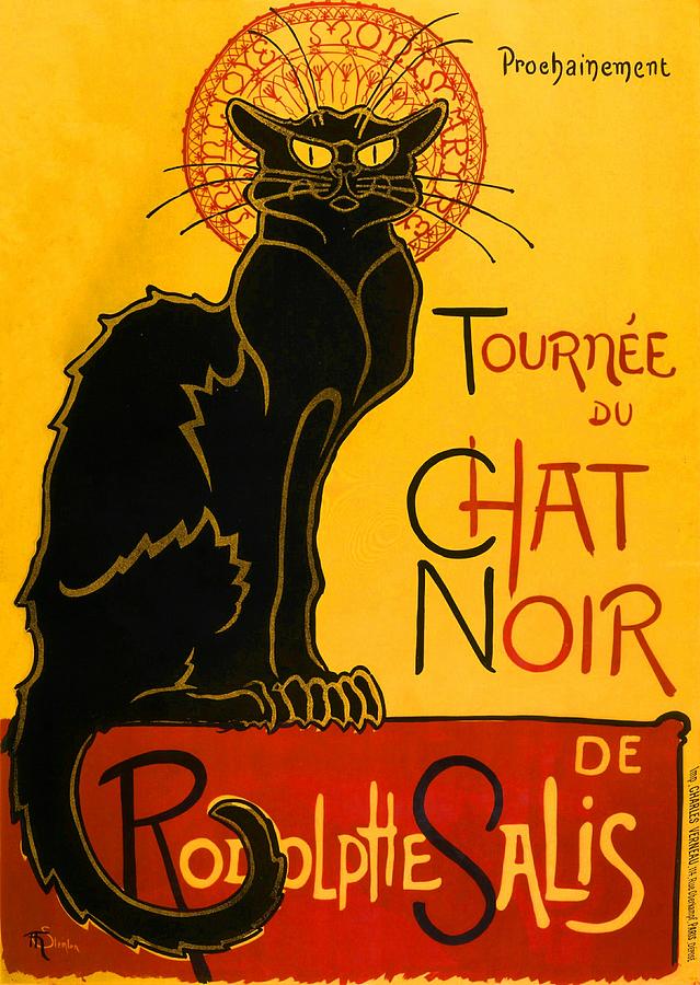 Le Chat Noir Tournee Du Chat Noir Vintage Black Cat Art Nouveau Painting