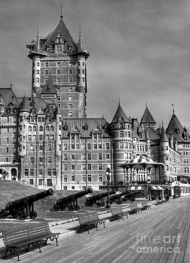 Le Chateau Frontenac  bw Photograph by Mel Steinhauer