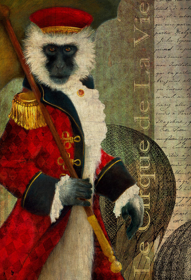 Monkey Painting - Le Cirque de la Vie by Katherine DuBose Fuerst