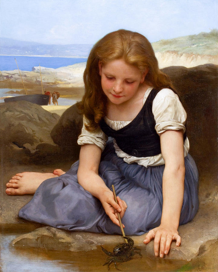Le crabe Painting by William-Adolphe Bouguereau
