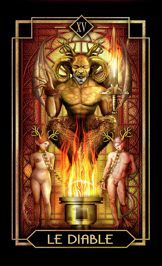 Fantasy Drawing - Le Diable by MGL Meiklejohn Graphics Licensing