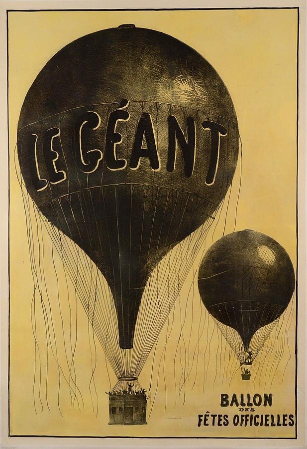 Vintage Digital Art - Le Geant Ballon by Georgia Clare
