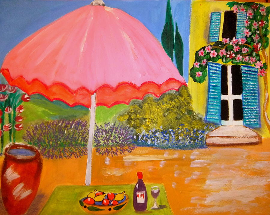 Le jardin du Voisin Painting by Rusty Gladdish