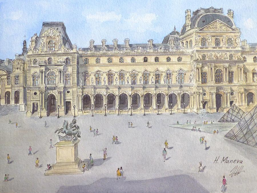 Le Louvre Painting by Henrieta Maneva