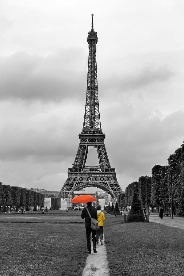 Paris Photograph - Le Parapluie Orange by Nikolyn McDonald