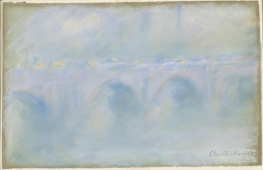 Claude Monet Pastel - Le Pont de Waterloo by Claude Monet