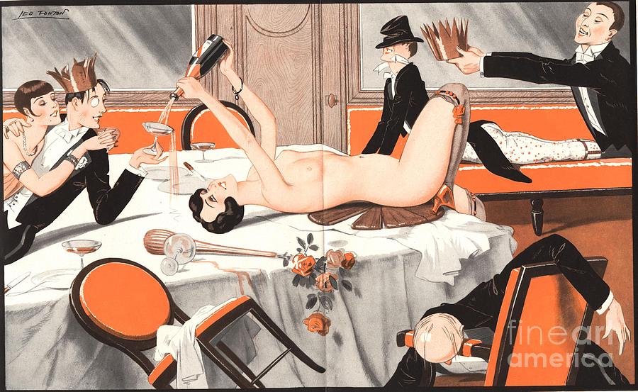 1920s Drawing - Le Sourire 1920s France Erotica Drunks by The Advertising Archives
