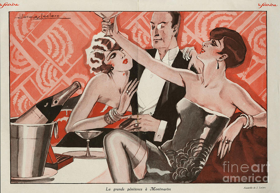 French Drawing - Le Sourire 1927 1920s France Erotica by The Advertising Archives
