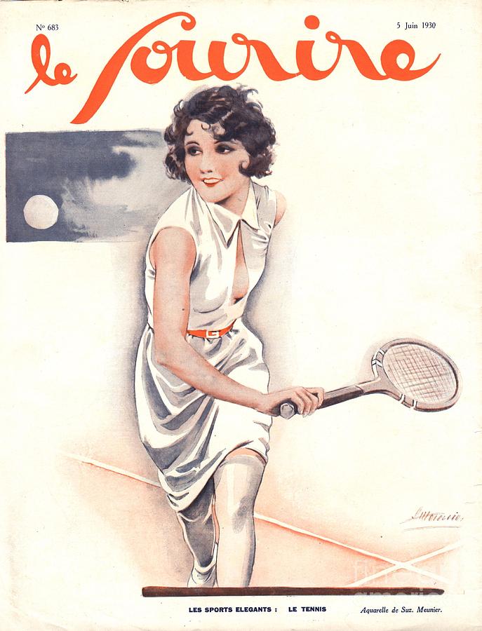 Le Sourire 1930 1930s France Tennis Drawing by The ...
