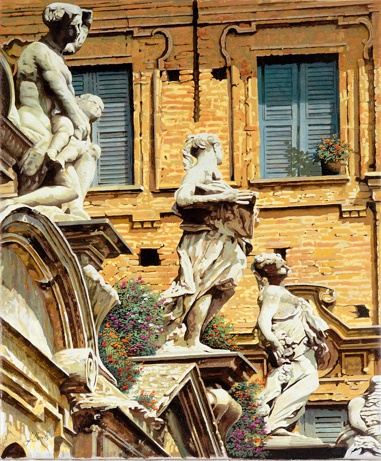 Statues Painting - Le Statue by Guido Borelli
