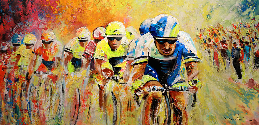 Sports Painting - Le Tour de Force by Miki De Goodaboom