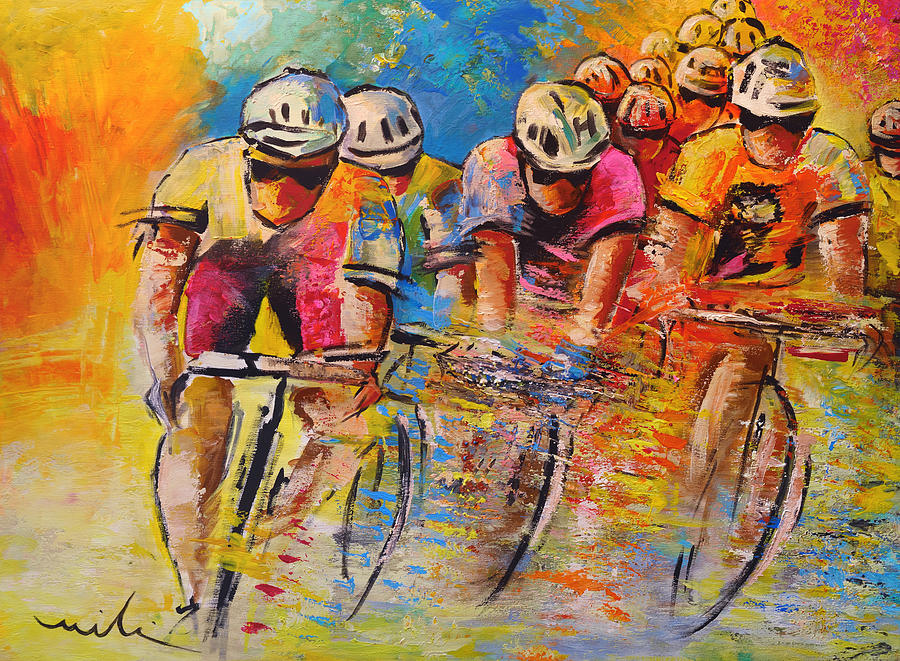 Le Tour de France 03 Acrylics Painting by Miki De Goodaboom