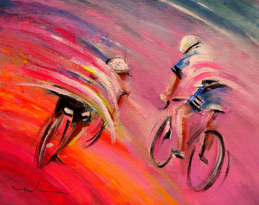 Sports Painting - Le Tour de France 15 Acrylics by Miki De Goodaboom