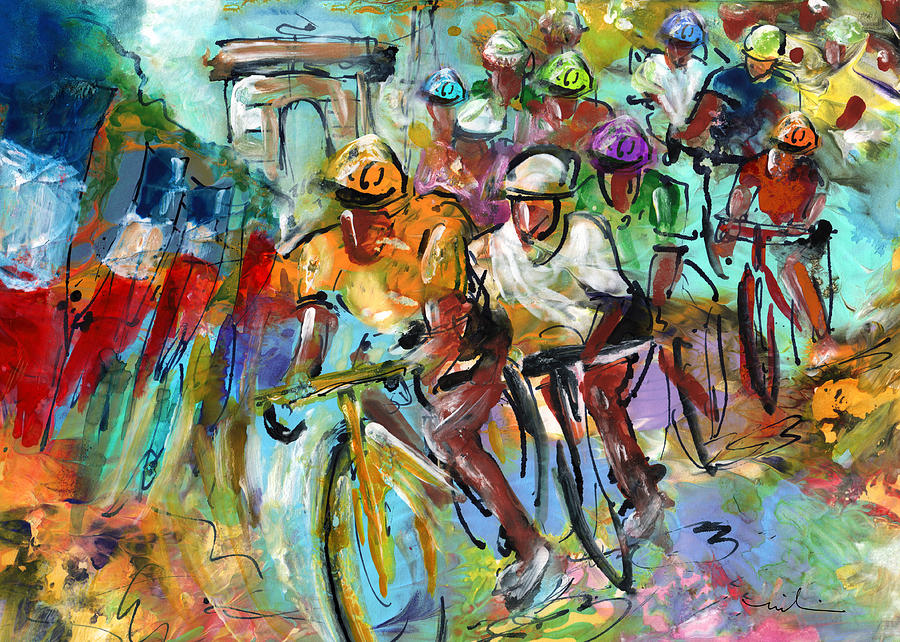 Le Tour De France Madness 02 Painting by Miki De Goodaboom
