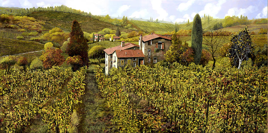 Vineyard Painting - Le Vigne Toscane by Guido Borelli