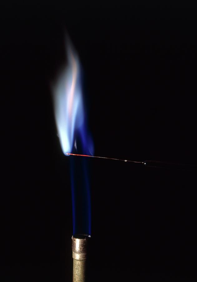 Lead Compound Burning With Blue Flame Photograph by Dorling Kindersley ...