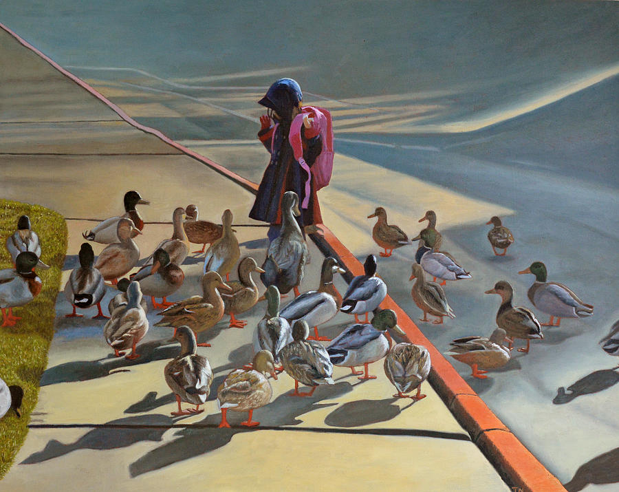 Duck Painting - Leader and Followers by Thu Nguyen