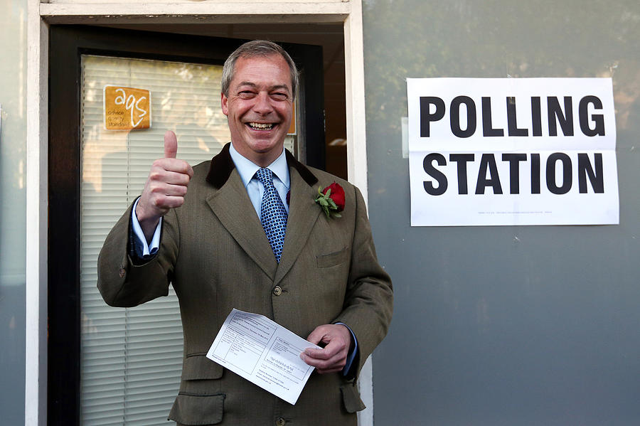 Leader Of UKIP, Nigel Farage, Casts His Vote As The UK Goes To The Polls Photograph by Carl Court Leader Of UKIP, Nigel Farage, Casts His Vote As The UK Goes To The Polls Photograph by Carl Court