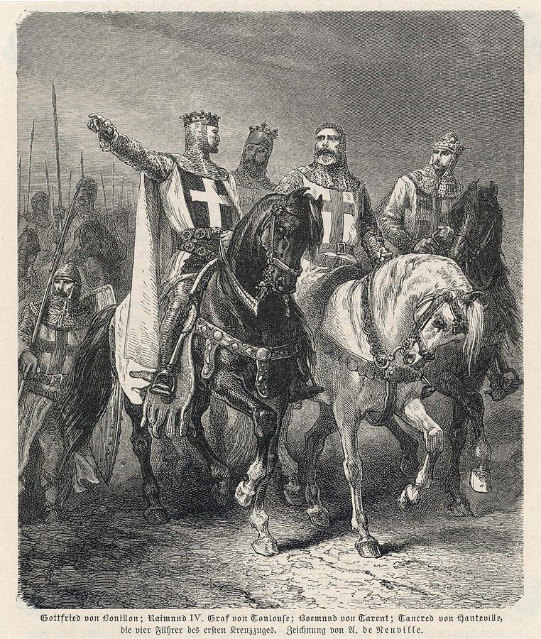 Leaders Of The First Crusade Godefri Drawing by Mary Evans Picture