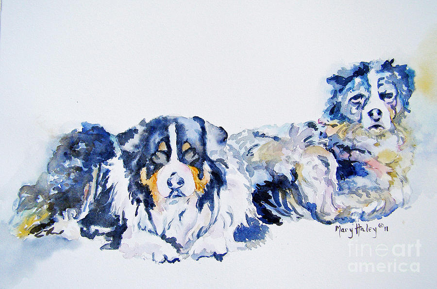 Leadville Street Dogs Painting by Mary Haley-Rocks