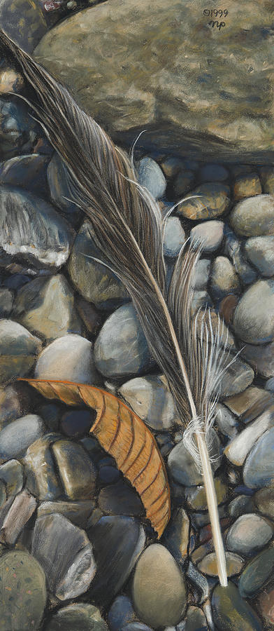 Leaf and Feather Painting by Nick Payne